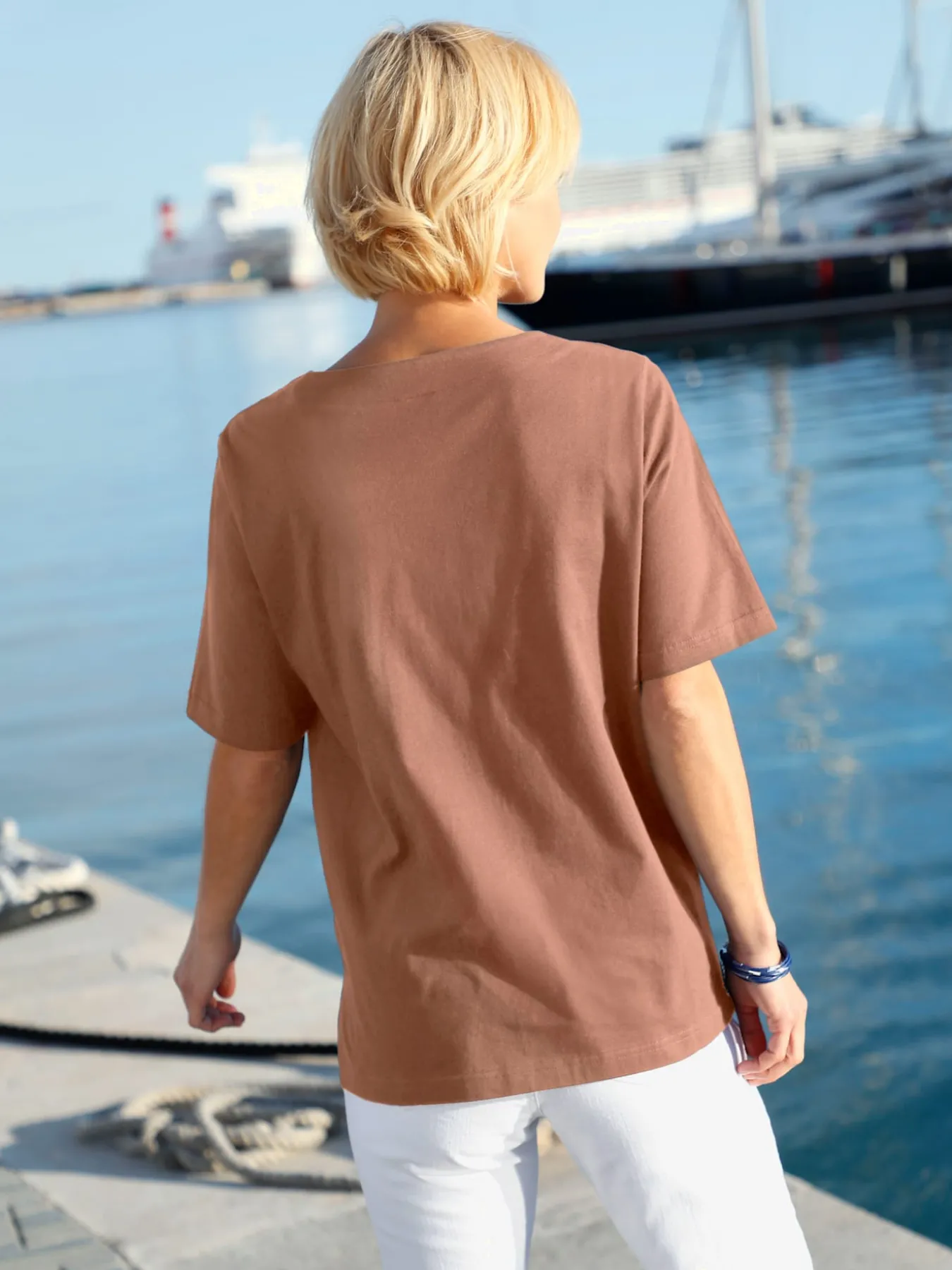T-shirt manches courtes col rond imprimé coquillages
