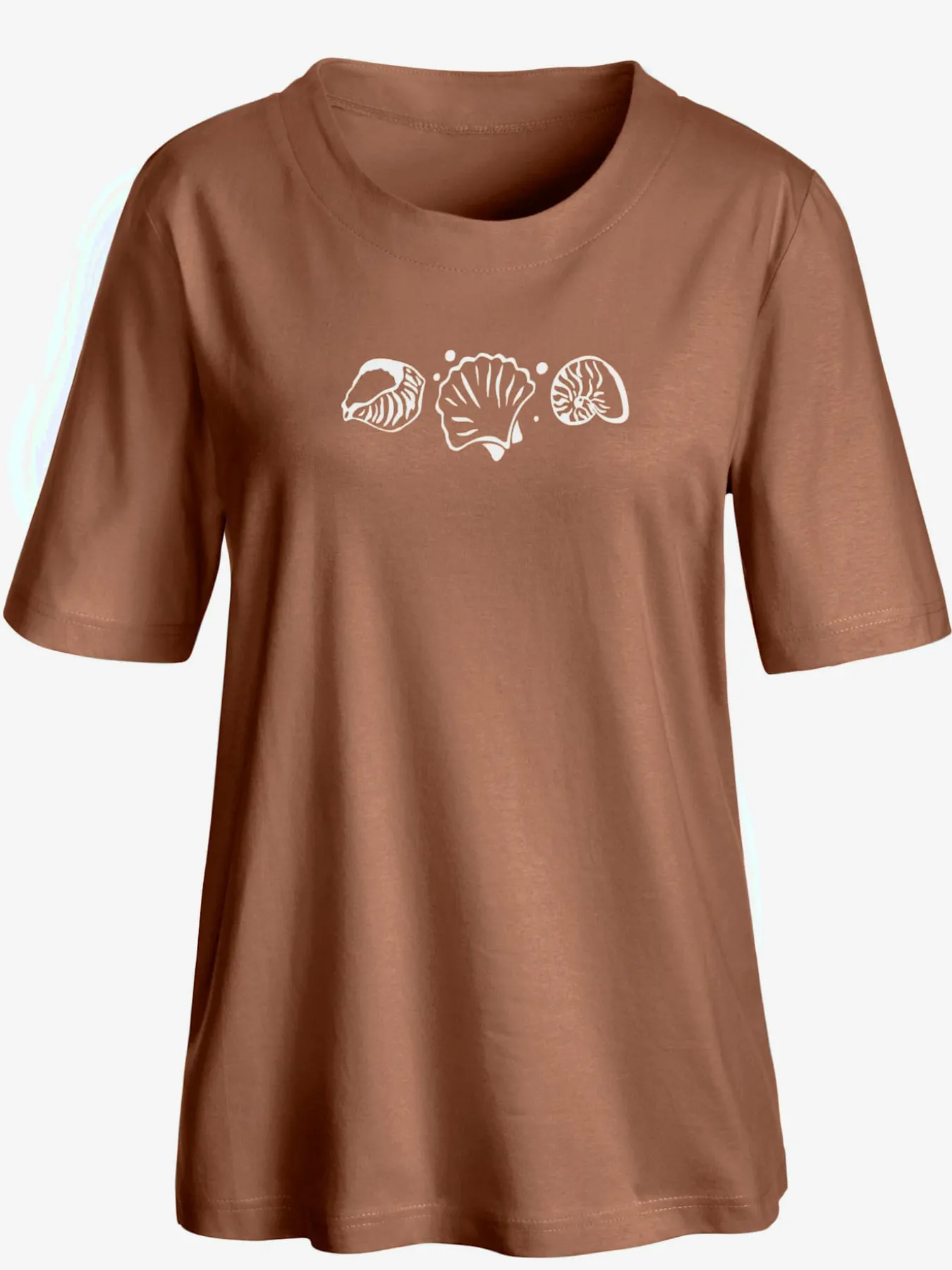 T-shirt manches courtes col rond imprimé coquillages
