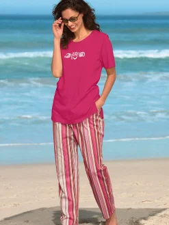T-shirt manches courtes col rond imprimé coquillages