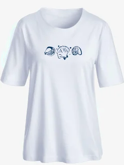 T-shirt manches courtes col rond imprimé coquillages