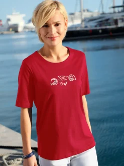 T-shirt manches courtes col rond imprimé coquillages