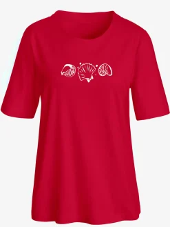 T-shirt manches courtes col rond imprimé coquillages