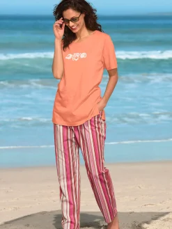 T-shirt manches courtes col rond imprimé coquillages