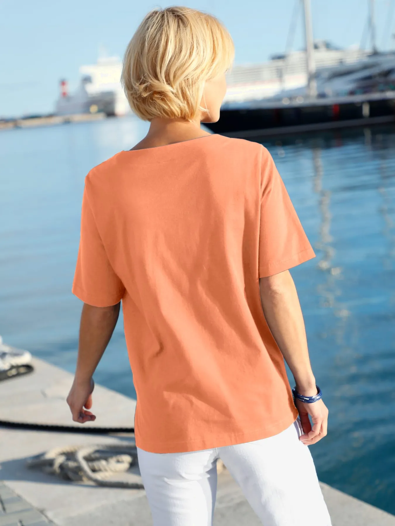 T-shirt manches courtes col rond imprimé coquillages
