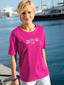 T-shirt manches courtes col rond imprimé coquillages