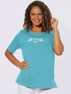 T-shirt manches courtes col rond imprimé coquillages