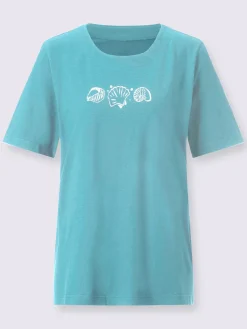 T-shirt manches courtes col rond imprimé coquillages