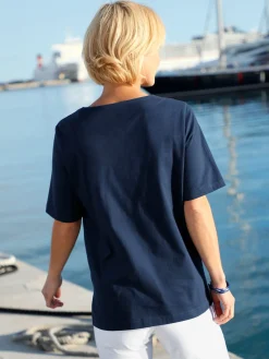 T-shirt manches courtes col rond imprimé coquillages
