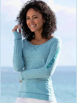 T-shirt manches longues aspect chiné tendance