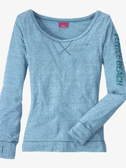 T-shirt manches longues aspect chiné tendance