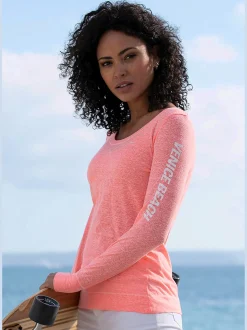 T-shirt manches longues aspect chiné tendance