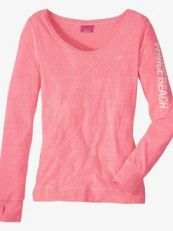 T-shirt manches longues aspect chiné tendance