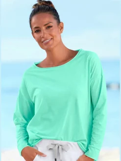 T-shirt manches longues large encolure ronde