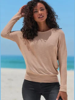 T-shirt manches longues manches chauve-souris longues