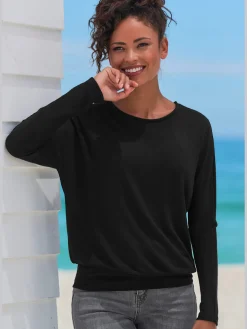 T-shirt manches longues manches chauve-souris longues