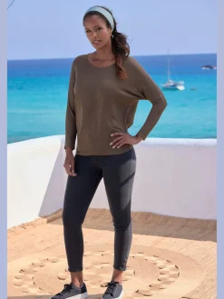 T-shirt manches longues manches chauve-souris pour un look décontracté