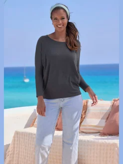 T-shirt manches longues manches chauve-souris pour un look décontracté