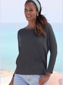T-shirt manches longues manches chauve-souris pour un look décontracté