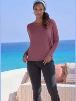 T-shirt manches longues manches chauve-souris pour un look décontracté