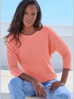 T-shirt manches longues motif jacquard discret