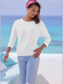 T-shirt manches longues motif jacquard discret