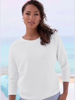 T-shirt manches longues motif jacquard discret
