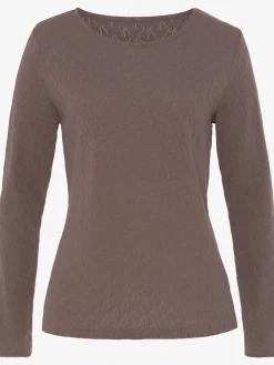 T-shirt manches longues tricot fin ajouré