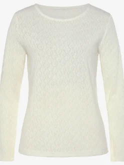 T-shirt manches longues tricot fin ajouré