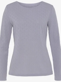 T-shirt manches longues tricot fin ajouré
