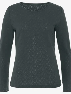 T-shirt manches longues tricot fin ajouré
