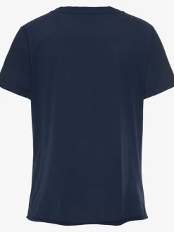 T-shirt matière côtelée à l'encolure