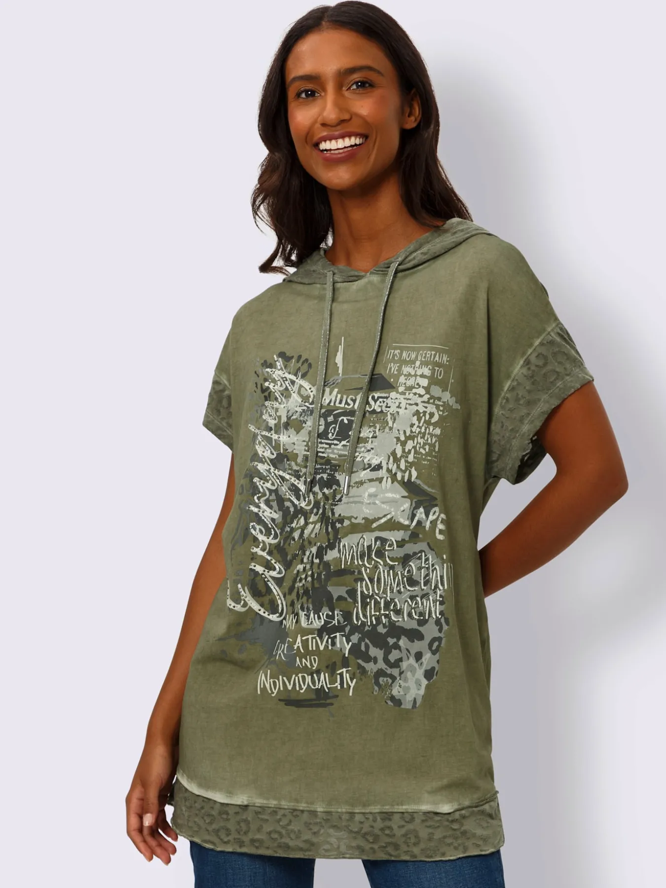 T-shirt motif imprimé devant