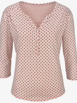 T-shirt patte de boutonnage avec boutons légèrement brillants