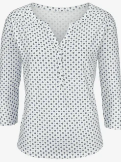 T-shirt patte de boutonnage avec boutons légèrement brillants