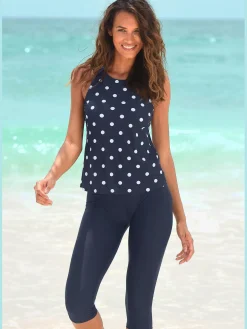 T-shirt pour la baignade imprimé à pois mode