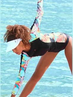T-shirt pour la baignade manches imprimées – effet de couleur différent pour chaque pièce