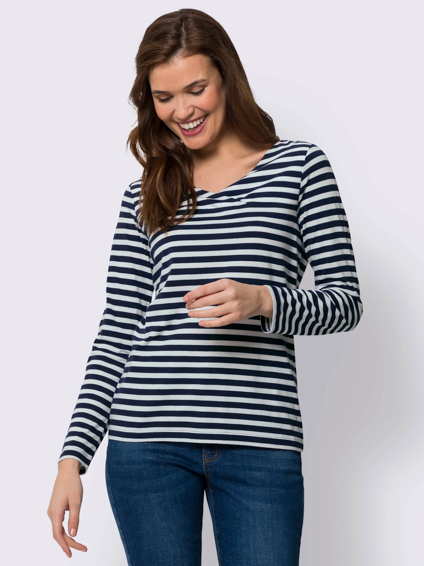 T-shirt rayé mélange de modal doux