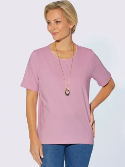T-shirt simple avec effet brillant sur encolure