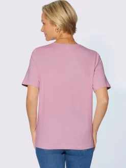 T-shirt simple avec effet brillant sur encolure