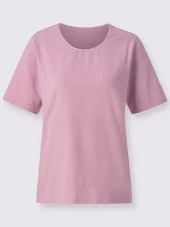 T-shirt simple avec effet brillant sur encolure