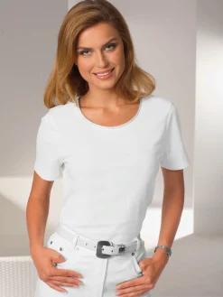 T-shirt simple avec effet brillant sur encolure