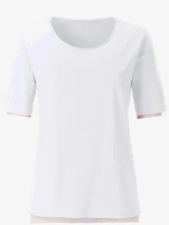 T-shirt simple avec effet brillant sur encolure