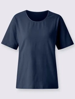 T-shirt simple avec effet brillant sur encolure