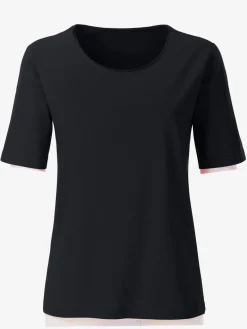 T-shirt simple avec effet brillant sur encolure