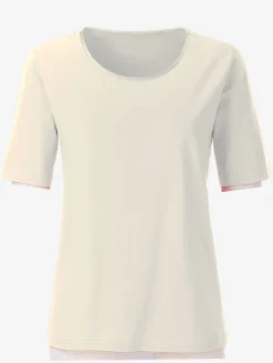 T-shirt simple avec effet brillant sur encolure