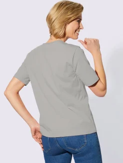 T-shirt simple avec effet brillant sur encolure