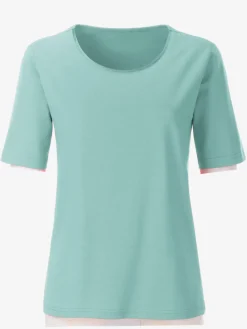 T-shirt simple avec effet brillant sur encolure