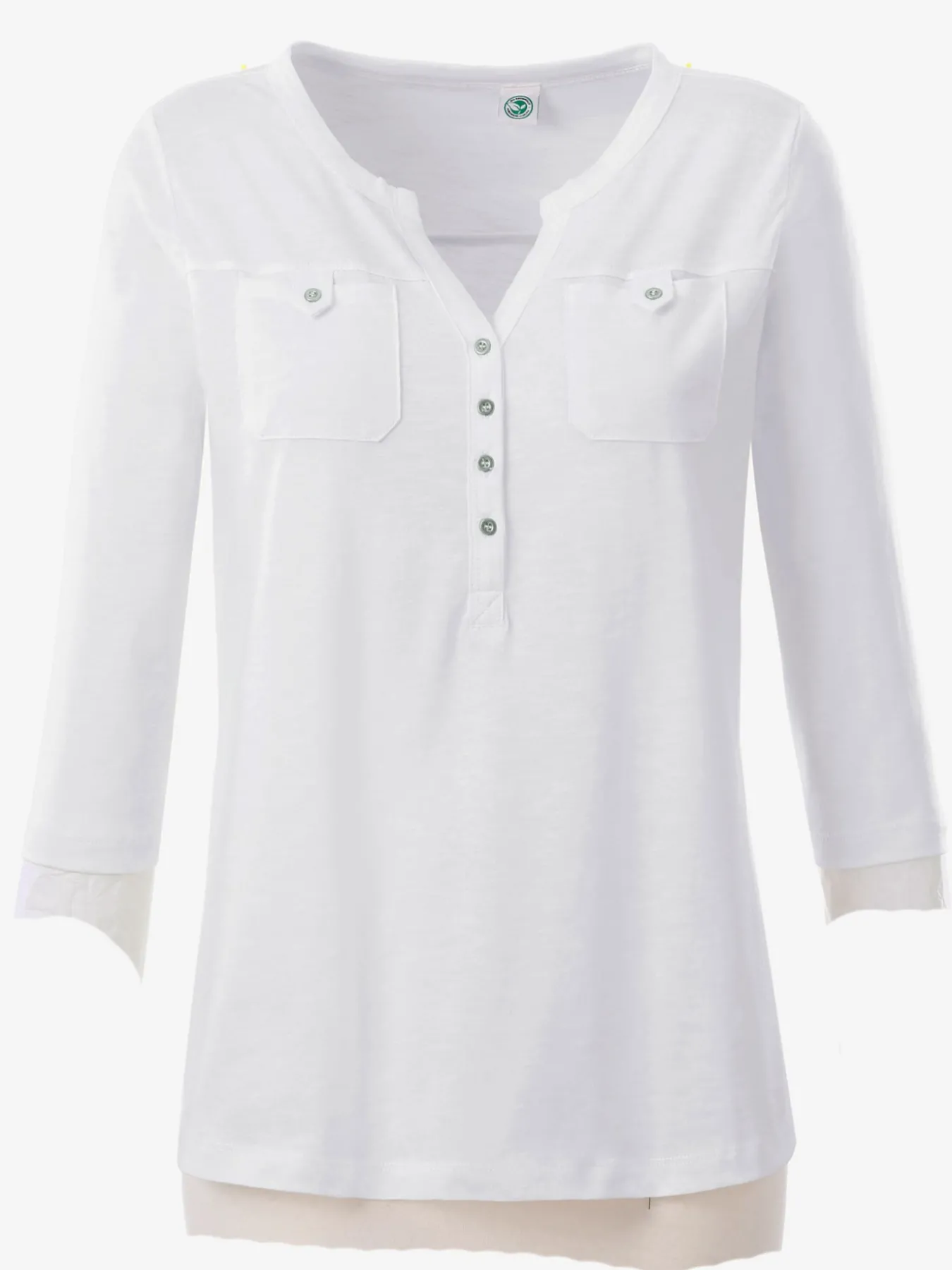 T-shirt simple patte boutonnage poches poitrines