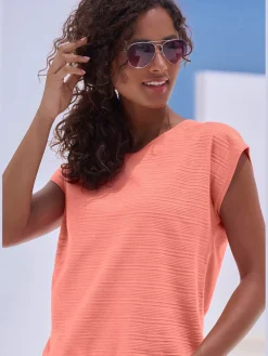 T-shirt structure rayée tendance
