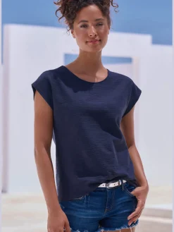 T-shirt structure rayée tendance